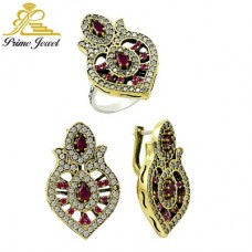 Gümüş Otantik Taşlı Set